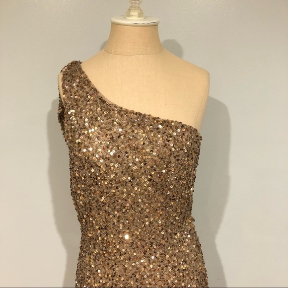 Mac Duggal Copper Sequin Formal Dress - Picture 3 of 12